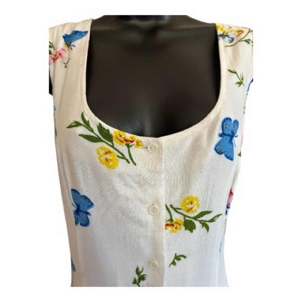 Venus Floral Sleeveless White Maxi Dress Size 8 - Picture 9 of 15